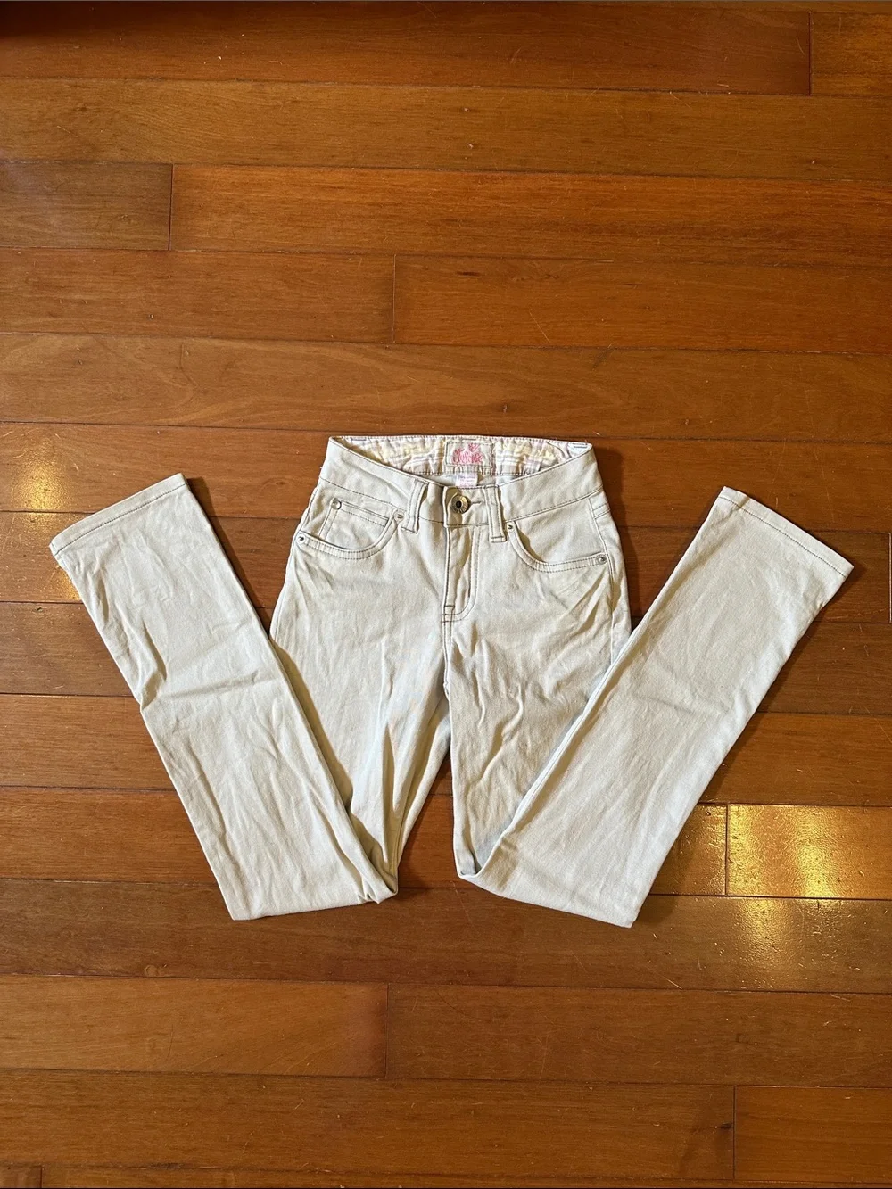 Justice Cream Straight-Leg Girls Jeans